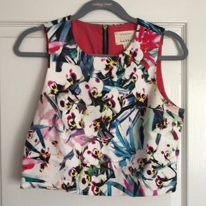 Nicole Miller stretch denim crop top